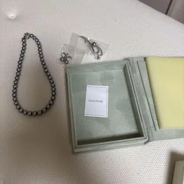 WINK PEARL 그레이 펄 목걸이 귀찌 포함