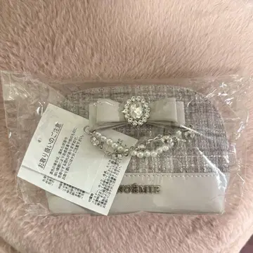 NOEMIE 노에미 리본 비쥬 파우치 핑크