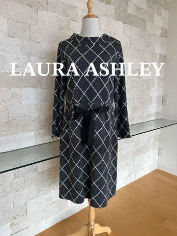 로라 애슐리 LAURA ASHLEY 그레이 두꺼운 소재 긴팔 원피스