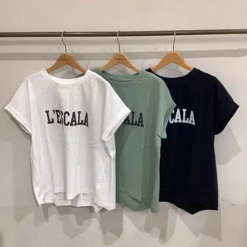 택 포함 새상품 CLOCHE 크로셰 롤 프렌치 슬리브 로고 T셔츠