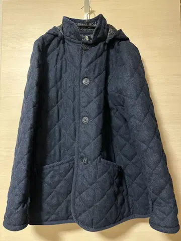 LAVENHAM 네이비 퀼팅 자켓 후드 부착 40 사이즈