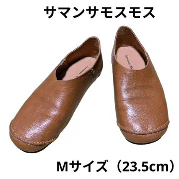 사만사 모스모스 브라운 가죽 슬립온 플랫슈즈 M 사이즈