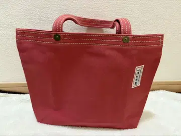 이치자와 캔버스제 빨간색 토트백