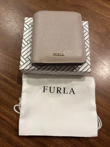FURLA 접이식 지갑 핑크 베이지