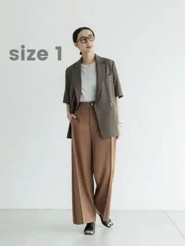 crewre 하프 슬리브 박스 자켓 / brown 사이즈 1