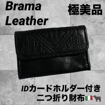 Brama Leather 블랙 지갑 가죽 이탈리아 코인 케이스