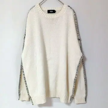 AZUL by moussy 니트 아이보리 사이즈 M 긴팔 스티치