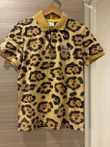 LACOSTE 레오파드 무늬 피케 셔츠 S 사이즈