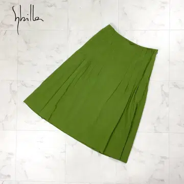 새상품급 Sybilla 울 플레어 스커트 그린 사이즈 M*HD325