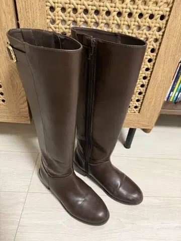 BEAMS HEART 다크 브라운 롱 부츠 M 사이즈