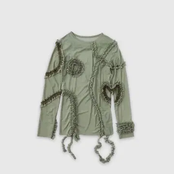 RONE PARC Wind frill glitter top (green)