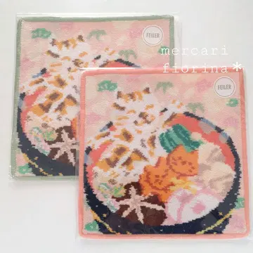 페이러 타월 손수건 오조우니모치모치 고양이 2종 고양이 고양이