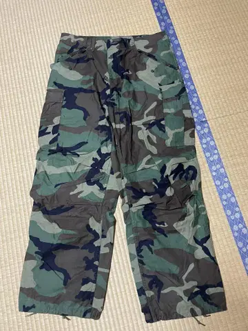미군 M-65 필드 카고 팬츠 우드랜드 카모 M-R