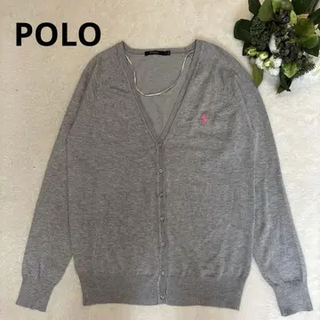 폴로 POLO 니트 가디건 L 핑크 포니 그레이