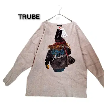 [ 택 포함 새상품 ] TRUBE 걸&비쥬 돌먼 슬리브 니트 F 울 혼방