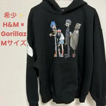 택 포함 미사용 H&M x Gorillaz 고릴라즈 레어 후드티 M