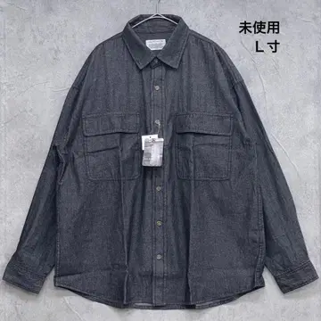 [ 미사용 ] GLOVE HOUSE 블랙 긴팔 데님 셔츠 L 사이즈 블랙