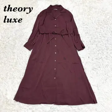 새상품급 Theory luxe 긴팔 롱 셔츠 원피스 보르도 38