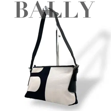 BALLY 발리 로고 각인 바이컬러 원숄더백 캔버스 가죽