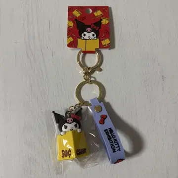 헬로키티전 Hello Kitty전 쿠로미 입체 러버 키링