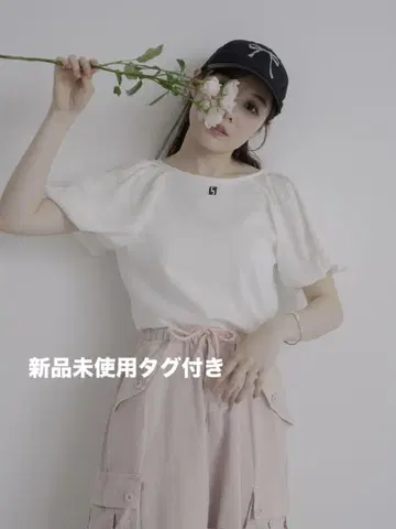 완판 색상 jumelle sleeve mix logo T 화이트
