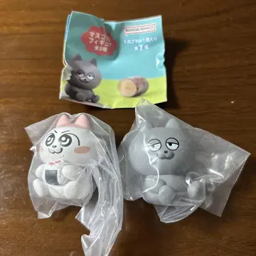 고양이 어소트 컬렉션 A상 마스코트 피규어 2종 세트 옅은 검정