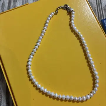 정품 화이트 펄 목걸이