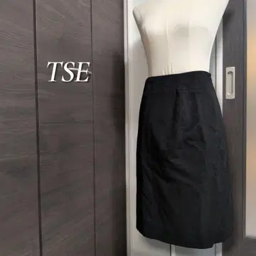 TSE 야기통상 캐시미어 100% 사다리꼴 무릎 기장 스커트