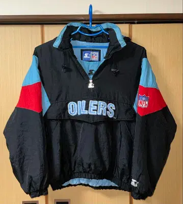 새상품급! 스타터 NFL 휴스턴 오일러스 충전솜 나일론 자켓 블랙 L