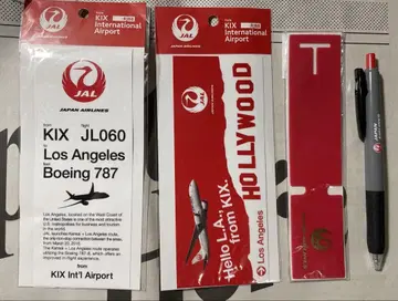 JAL 일본항공 간사이 x 로스앤젤레스 기념 스티커 수하물 택 볼펜