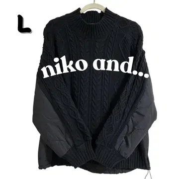 niko and - 니코앤드 퀼트 니트 도킹 스웨터 L 블랙