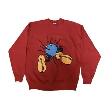 90s 파랑 빵 미키 맨투맨 USA제