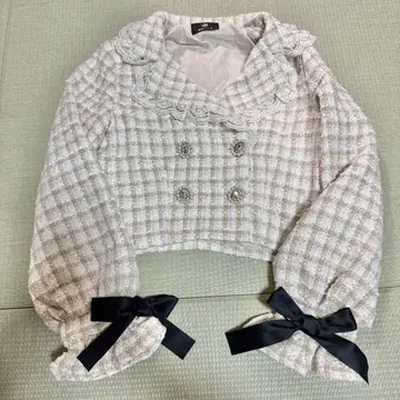 ROJITA 체크 무늬 더블 브레스트 자켓