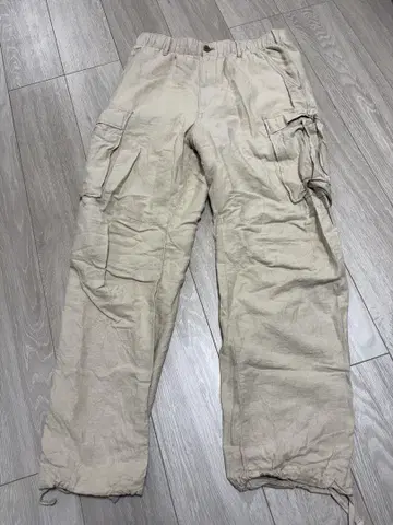베이지 카고 팬츠 멀티 포켓