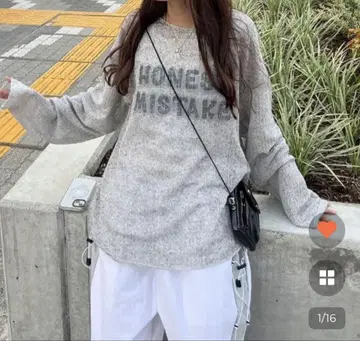 NUGU 레터링 시스루T셔츠