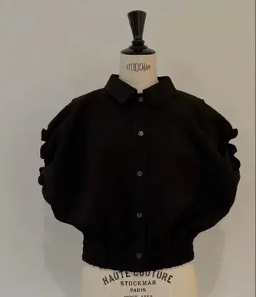 POSY 프릴 퍼프 탑 블랙 rosymonster