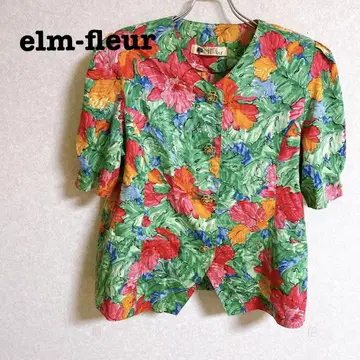 elm-fleur 꽃무늬 반팔 자켓 빅 사이즈