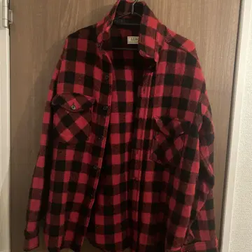L.L.Bean 레드 블랙 체크 플란넬 셔츠