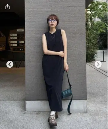 [Ameri] 컴피 파일 드레스 블랙 S