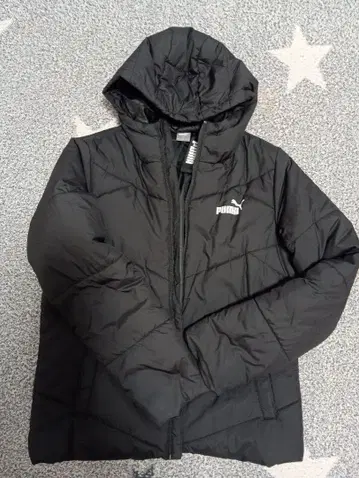 PUMA 블랙 다운 자켓 후드 부착