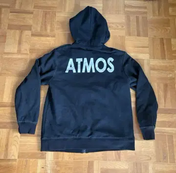 [ ATMOS ] 리버서블 풀 집업 후드티/나일론 후드티 블랙