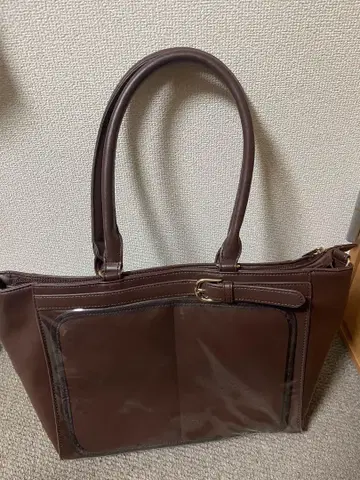 이타백 덕질백 캔뱃지 A4 토트 브라운