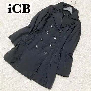 새상품급 ICB 다운 코트 더블 버튼 미들 기장 블랙 사이즈 4