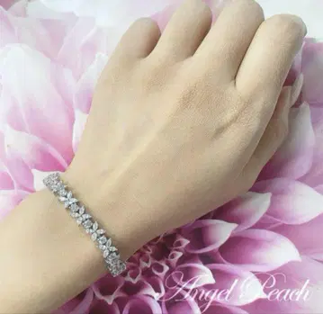 angel peach 테니스 팔찌 16.5cm