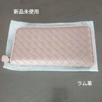 mal. 미사용 천연 가죽 램스킨 인트레차트 장지갑 핑크