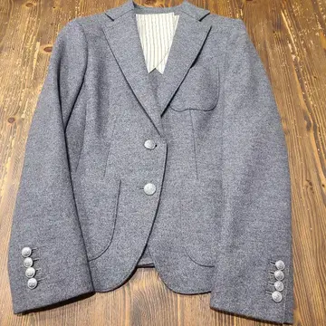 뉴요커 그레이 테일러드 자켓 울 혼방