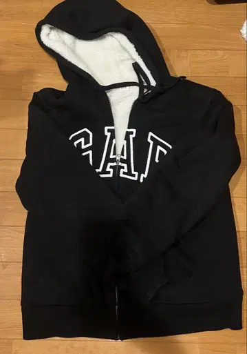GAP 플리스 안감 후드티 블랙