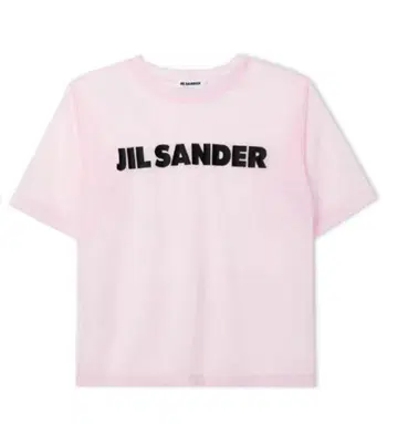 JIL SANDER 핑크 로고 프린트 시어 T셔츠