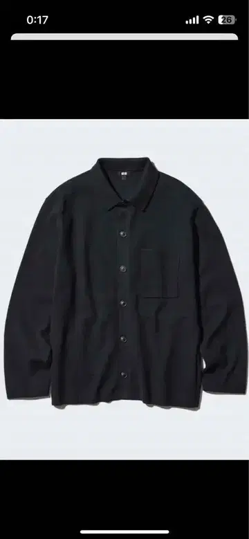 새상품 UNIQLO 유니클로 미라노 리브 셔츠 가디건 블랙 XL 블랙
