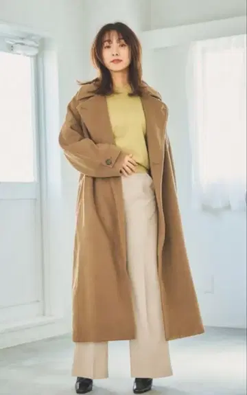 [ 익명 배송 ] 새상품급 엔위즈 더블 테일러드 코트 브라운